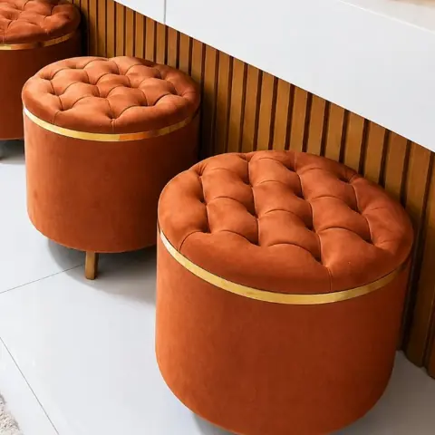Puff Redondo Grande para Loja Penteadeira Quarto Puff não é Baú - Conforto, Elegância e