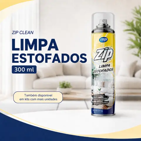 Limpa Estofado Espuma Spray ZIP c/ 300ml MY PLACE