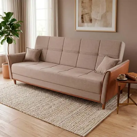 Sofá Cama Sérvia 2,00m Bege Linho - King House