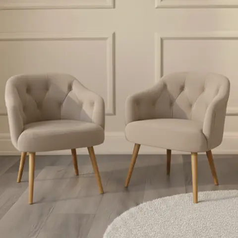Kit 2 Poltronas Rubi Decorativa Veludo Detalhe Capitonê e Pés em Madeira Sala Estar Quarto Recepção - AV