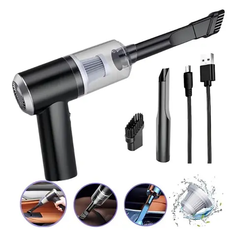 Mini Aspirador de Pó Portátil Automotivo e Doméstico 3 em 1 - Forte Potente Sem Fio e Recarregável