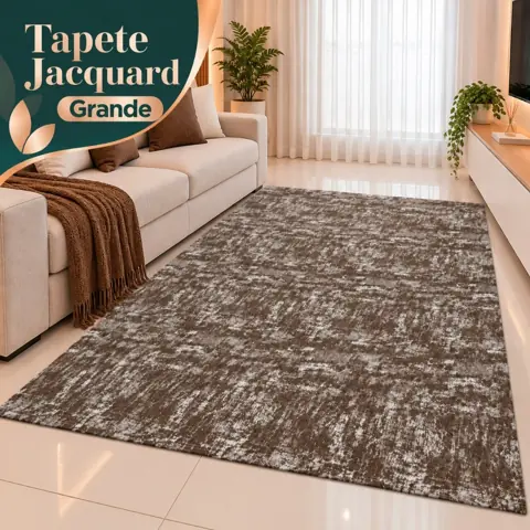 Tapete Jacquard 3,00 m x 2,00 m e 2,00 m x 2,50 m Antiderrapante Geométrico Sala Escritório Quarto