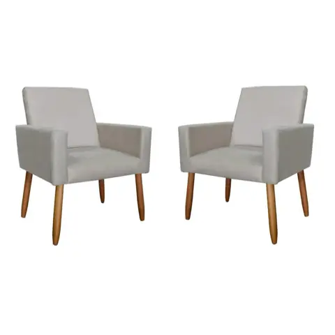 kit 2 poltronas decorativa NINA pés palito