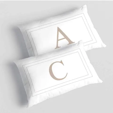 Kit 2 Capas de Almofadas Letras Iniciais Cama Casal baguete 30x50cm