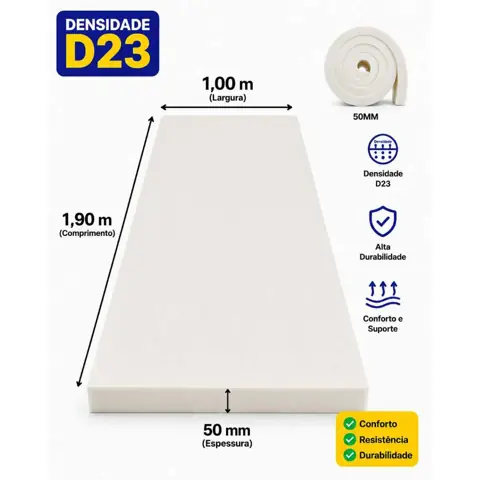 Espuma para sofa/estofados densidade 23 selada continua 1,00x1,90