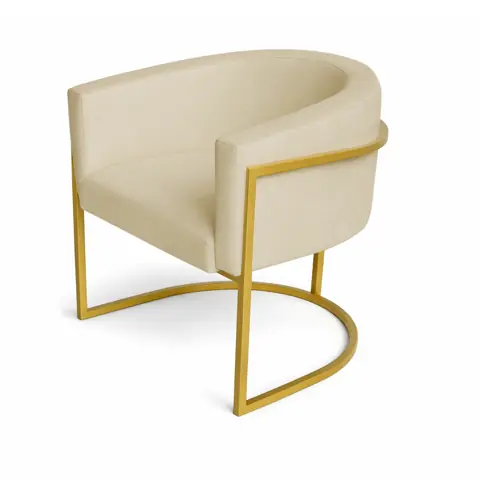Poltrona Alicia Luna para Sala Recepção Escritório Salão - Poltrona Luna Decorativa Luxo Base de Ferro...