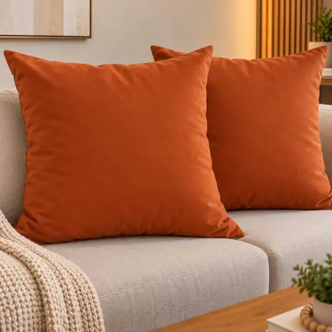 kit 2 (Duas) Capas de Almofadas 60x60 cm Tecido Suede Liso Decorativa com Zíper Invisível