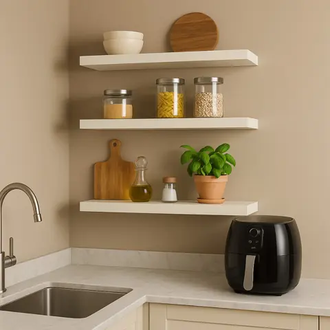 PRATELEIRA MDF BRANCO 80 60 40X15CM Branca Suspensa nichos Escritório Cozinha Banheiro Sala Quarto Branco...