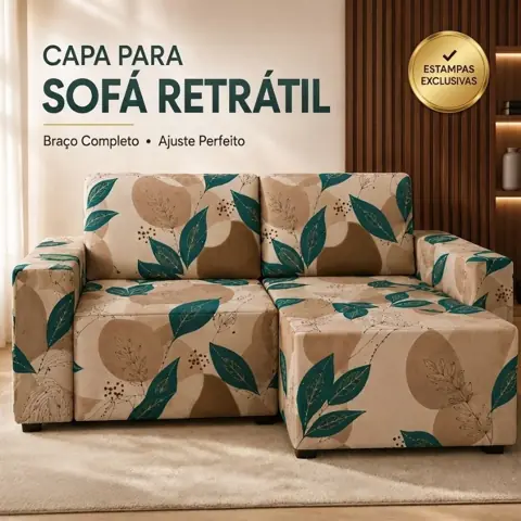 Capa para Sofá Retrátil Reclinável 2 Lugares Malha Gel Premium Estampada