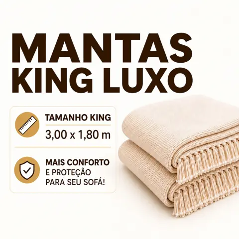 Mantas Para Sofá KIT 2 King Luxo 3x1,80m Protetora Decorativa