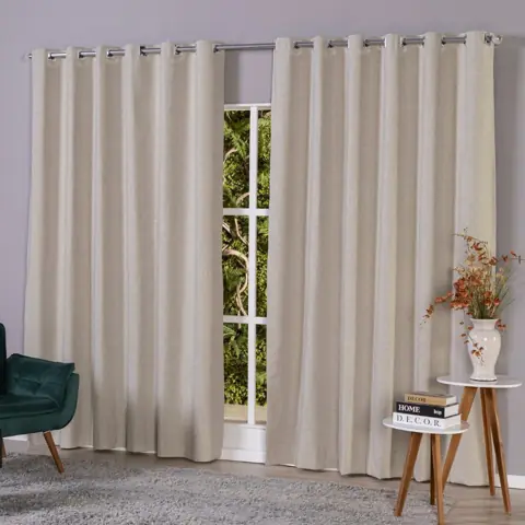 Cortina 100% Blackout Linho 4,00 x 2,30/2,50/2,80 Para Sala e Quarto Premium