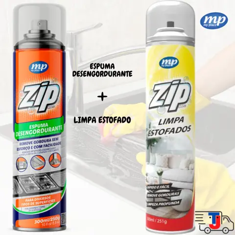 KIT Espuma Desengordurante + Limpa Estofado ZIP 300ml Aeroflex