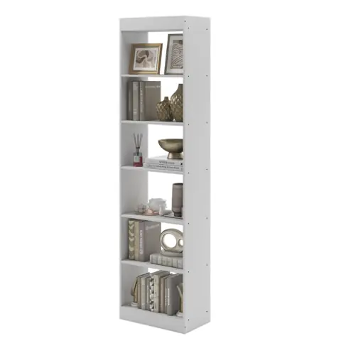 Livreiro Branco Estante Multiuso 6 Prateleiras Nichos Decorativos Para Sala Home Office Quarto Escritório...
