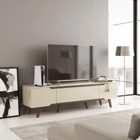 Rack Retrô Shop 1,80m - para TV 65", Moderno, Aconchegante e de Alta Qualidade