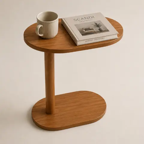Mesa De Apoio Lateral Madeira Para Braço De Sofá Alt.65cm - Mel
