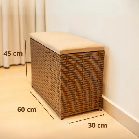 Puff baú cesto organizador sapatos roupas materiais escolares 80 ltrs fibra sintetica puff m