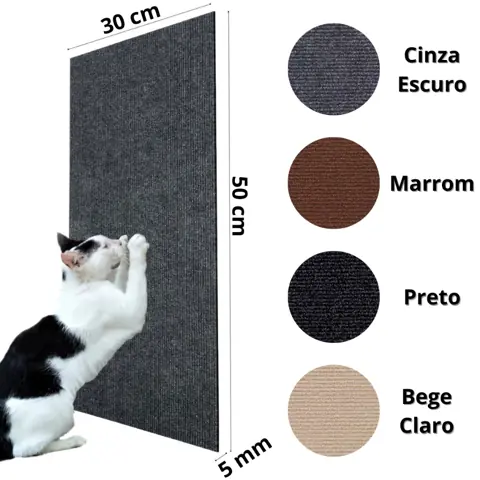 Arranhador Adesivo Reforçado p/ Gatos 50x30cm Protege Sofá e Cama