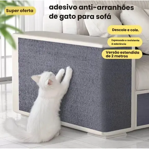 Arranhador Adesivo para Gatos - Protetor de Sofá, Cama e Móveis