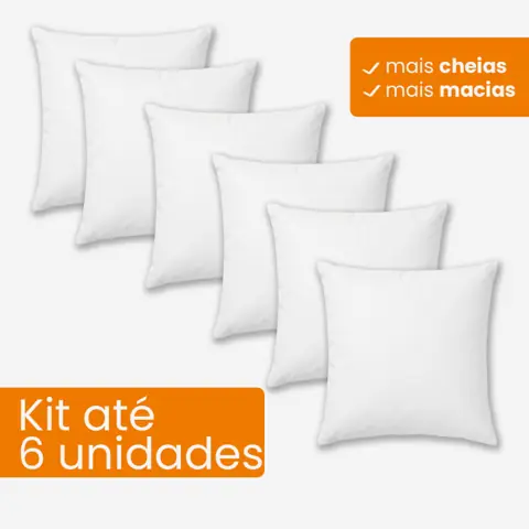 Kit até 6un Refil Enchimento Almofada 45x45 Espuma Macio Antialérgico Sofá Quarto