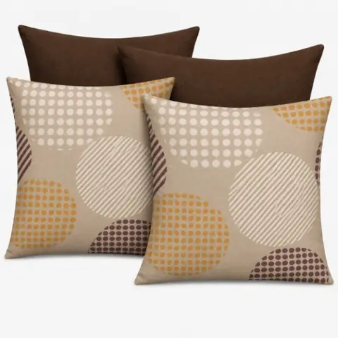 Kit 4 capas para almofadas decorativas com zíper 45x45cm