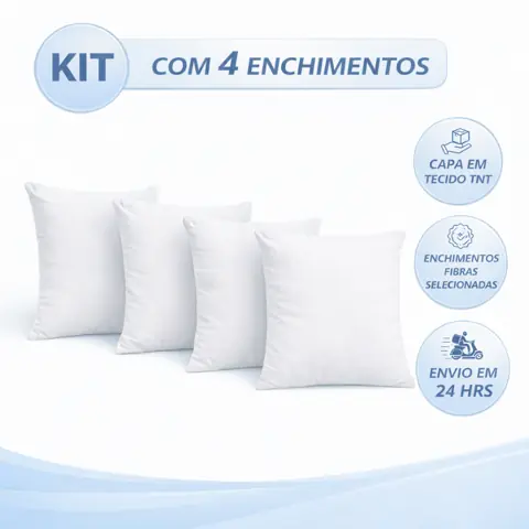 4 Refil Almofada 45x45 Para Sofa Poltrona Cama Macia e Confortável