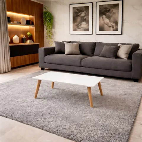 Mesa Quadrada de Centro Mesa de Apoio Mesinha de Canto Branco Bonito Moderno Apartamento Sala de Estar Quarto...