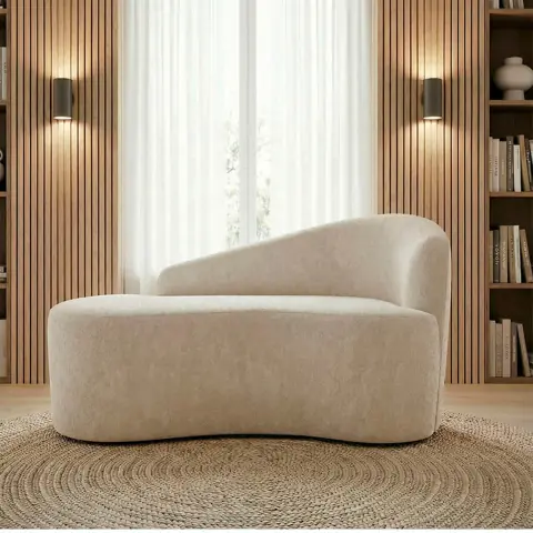 Mini Sofá Orgânico 2 Lugares Soft Curve em Suede Compacto para um Ambiente com Personalidade