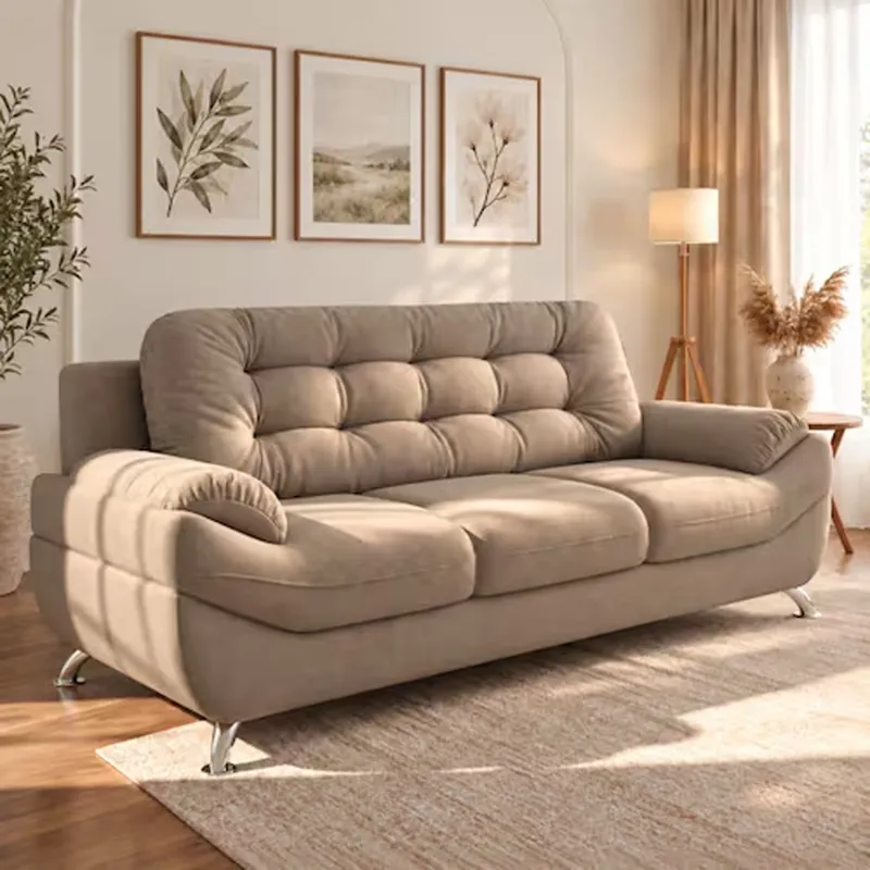 Sofá 3 Lugares Mercury em Tecido Suede 200cm Linoforte
