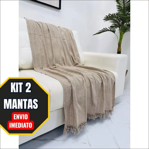 Kit 2 Mantas 2,10x1,20 Casal Premium Ideal para Sofá e Cama, Super Macia e Quente
