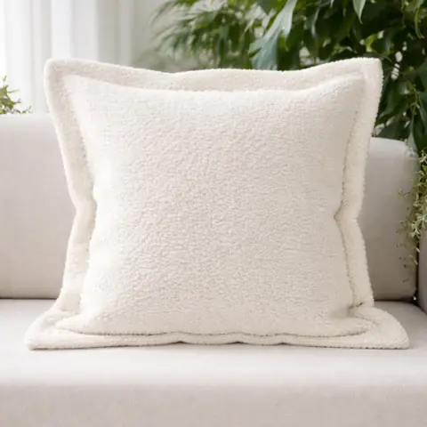 Capa de Almofada Organic Bouclê C/ Abas Luxo Orgânico Decorativa para Sofá Cama C/ Zíper