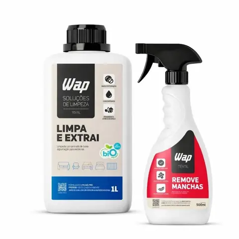 WAP Kit Limpeza de Tecidos 2 em 1 Limpa e Extrai + Removedor de Manchas