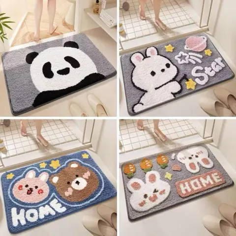 Tapete Felpudo Infantil Macio Antiderrapante Fofo de Bichinhos para Quarto/Sala/Banheiro - Diversos Modelos