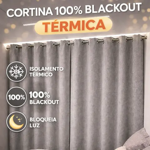 Cortina Blackout 100% Para Sala e Janela 4.00x2.70 luxo linho