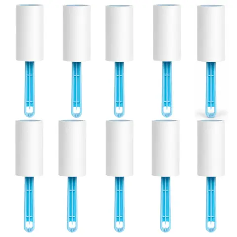 Kit Com 10 Rolo Tira Pelos Para Roupas Sofá Pet Removedor Fiapo Poeira Alta Aderência Refil Prático Fácil...