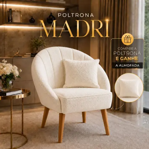 Poltrona Mika Luxo Matelassê com Pé Palito Madeira Decorativa Sala Quarto Recepção Moderna Boucle