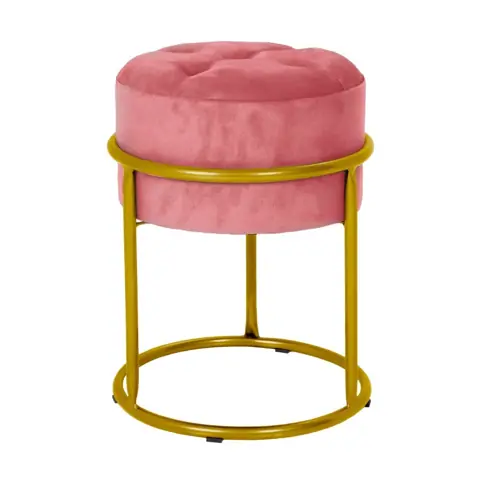 Puff Banqueta de Ferro com Argola , Banquinho - Decoração para Quarto, Sala, Penteadeira e Ambientes Modernos