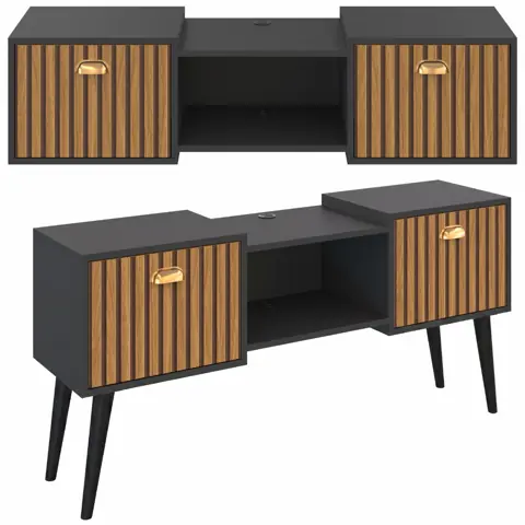 Rack Home Sala ORFEU 1.20CM com 2 Portas para Tv de Até 48 Polegadas