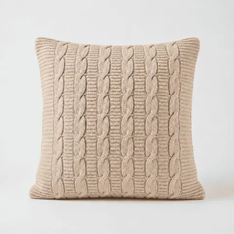 Capa de Almofada Tricô Premium 45x45 Decorativa Sofá Cama Poltrona Decoração Moderna e Sofisticada