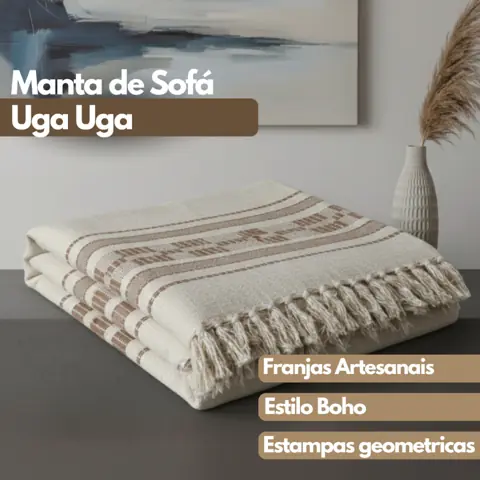 Manta para Sofá Cama 2,40x1,80m Protetora Algodão Xale Capa Decorativo Boho Sala Cobertor Leve