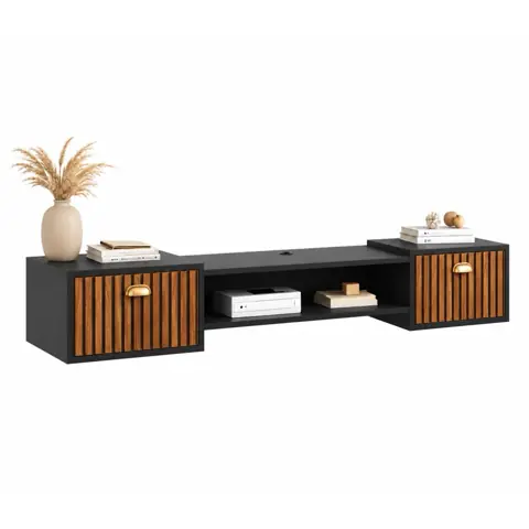 Rack Suspenso 1.80m Home Leão com 2 Portas para TV até 75” - Moderno e Funcional