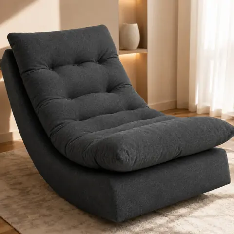 Poltrona Para Descanso Com Balanço Estofada Confortável Para Sala Quarto Leitura Descanso Relaxante