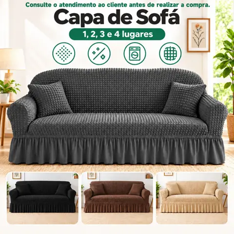 Capa De Sofá Com Renda Elástica. Antiderrapante A Prova De Poeira, Lavável, 1/2/3/4 Lugares