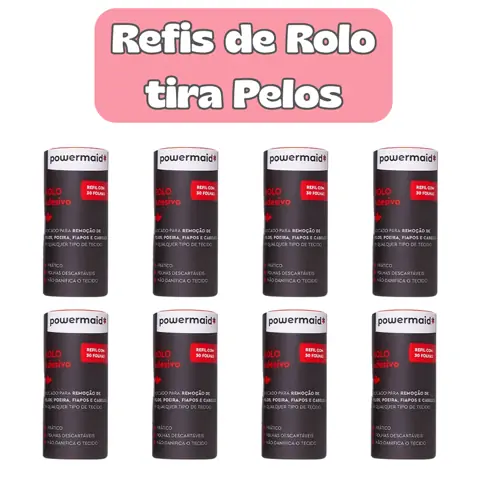 Refil Rolo Tira Pelos E Fiapos Roupas Sofá Pet 30 Folhas Adesivas - Kit Com 1, 2, 3 ou 4 Unidades