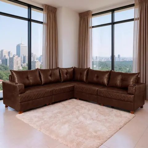 Sofá 5 Lugares 2,57x2,57m Canto Essenza Luxo Bom Pastor