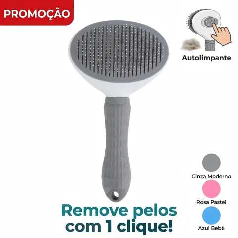 Escova Removedora Rasqueadeira Tira Pelos Automatica Pets Cachorros Gatos
