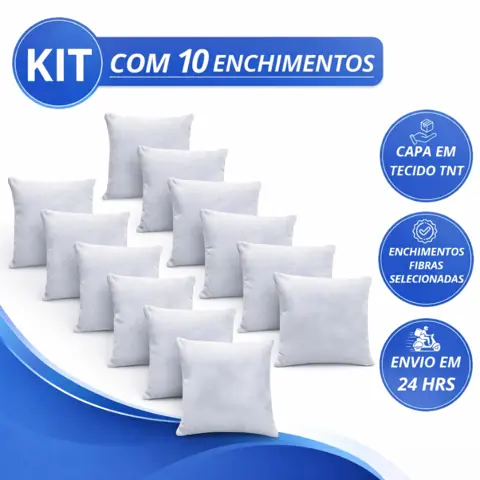 Kit 2 até 10 enchimentos refil almofadas 45x45cm premium para sofa - envio full