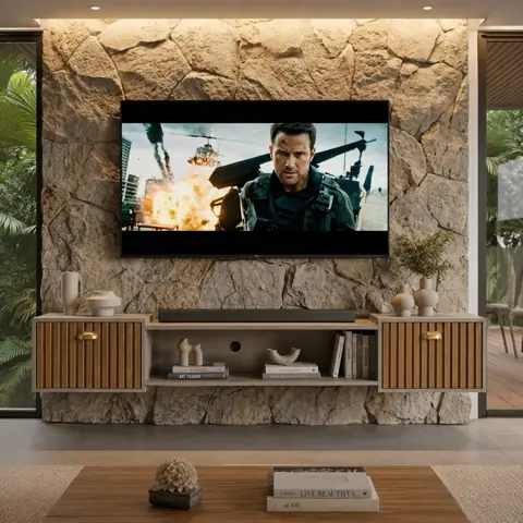 Rack Leão para 75 polegadas 1.80CM Suspenso Home com 2 Portas para Tv de Até 75 Polegadas Mirassol