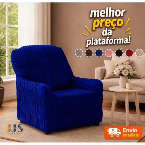 Capa para sofá/poltrona do papai de 1 lugar elasticada em malha/helanca 100% poliéster