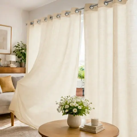 Cortina Rústica de Linho Premium 4,00m x 2,70m para Sala e Quarto Elegante e Sofisticada