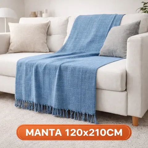 Manta Sofá Casal Gigante 2.10 x 1.20 Decorativa Algodão Capa Protetora Elegante